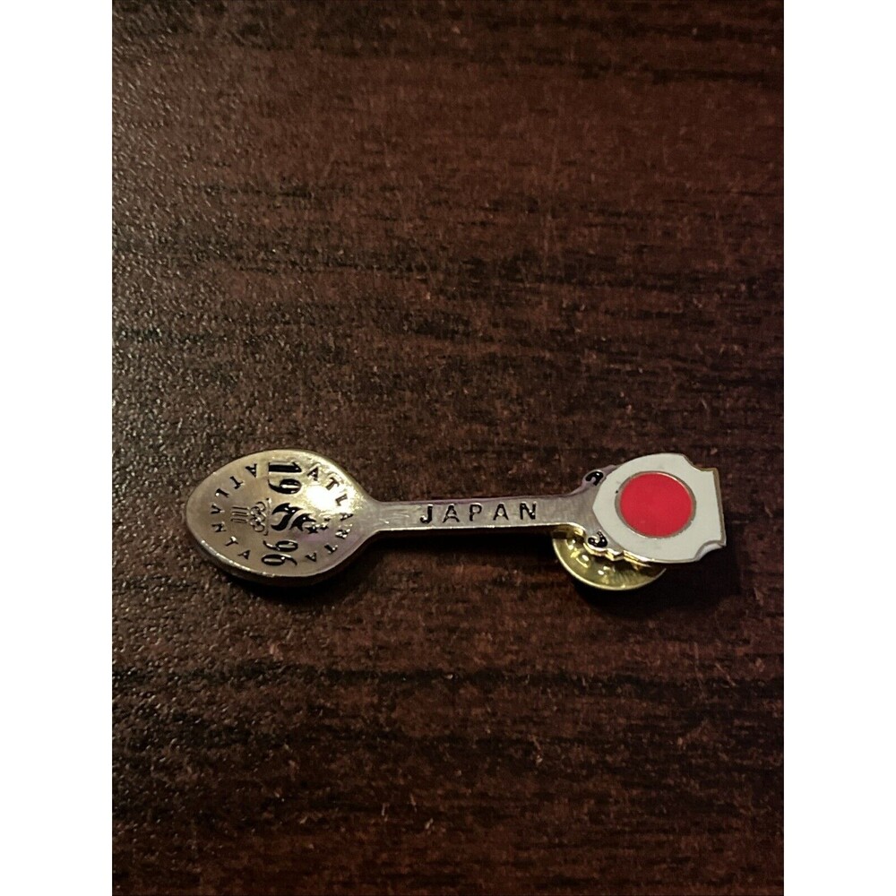 Vintage‎ 1996 Atlanta Olympics Japan Silver-Toned Spoon Lapel Hat Pin